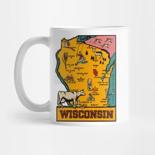 Vintage Style Wisconsin Outline Mug